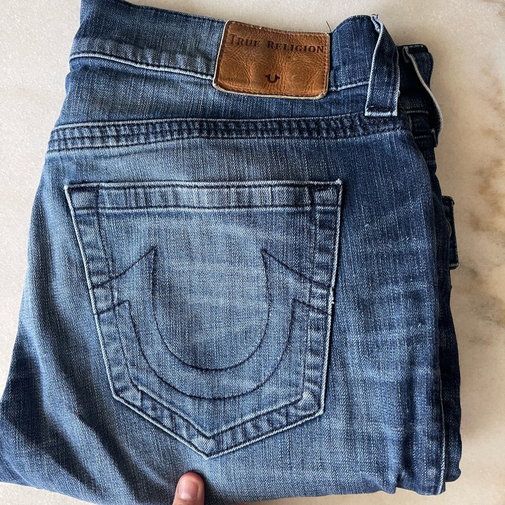 Mens Rocko Relaxed Skinny True Religion Jeans Sz 33